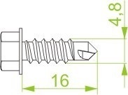 Isepuuriv plekikruvi (BAKS) SMD4,8x16, 8mm pea,  E90 100tk