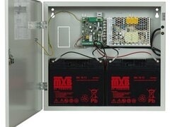 Power supply 24V/1,5A, 2x 12V 7Ah battery, metal box