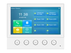 SIP monitor 7” TFT LCD valge, touch screen, wifi, video H.264 ja 2-way audio, PoE või 12VDC(1A), 176x104x26,5mm, mälu: RAM 1GB, Flash 4GB
