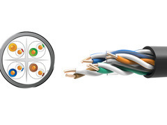 LinkSide, Cat6, U/UTP, välikaabel, 23AWG (0.55mm), must (RAL9005), PE, 305m trummel