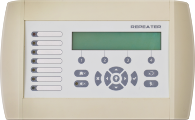 Repeater fire alarm panel, supports IRIS and SIMPO panels, up to 64 panels and repeaters in a network, slim design, plastic housing,