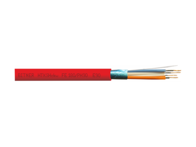 HTKSHekw 2x2x0,8+S fire resistand, halogen-free telecommunication cable FE180 PH90 red 100m roll