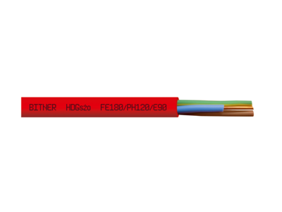 HDGs(zo) FE180 E90/PH90 2x1,5mm2 300/500V fire resistand, halogen-free power cable red 100m roll