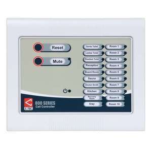 10 Zone Master Call Controller, surface, c/w 12V 300mA PSU, relay, reset & mute/accept buttons