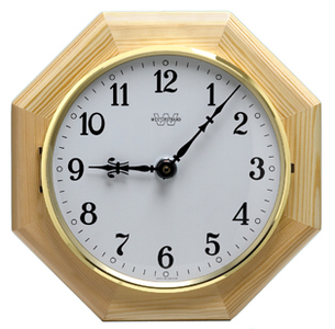 Decorative Clock Type G, Ø250, Octagonal wooden housing, Impulse