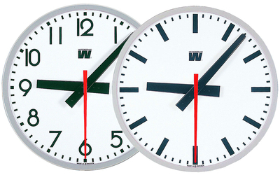 NTP Clocks, in-/outdoor, alu (RAL 7037), sec, LED, 230 VAC, HH:MM:SS, H, Ø400, Single sided
