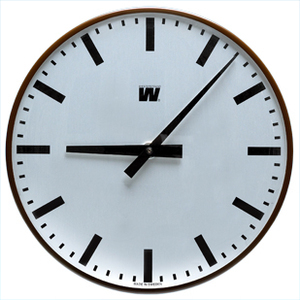 Decorative Clock Type F, Ø300, Brown alu housing, Quartz