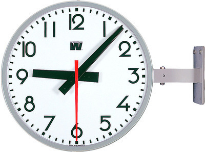 NTP Clocks, alu (RAL 7037), sec, LED, 230 VAC, HH:MM:SS, H, Ø800, Double sided. Wall- or ceiling mounting to be stated at order