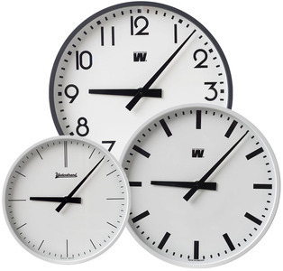 Slave Clock, plastic, HH:MM, A, Ø230, Alu (RAL 7037), Single sided