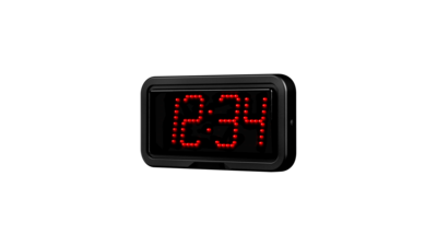 Digital NTP clock RGB.HH:MM display, 10cm digit height, red diode,IP66, POE