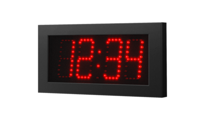 Digital NTP clock RGB.HH:MM display steel case, 20cm digit height, red diode,IP66