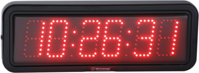 Digital NTP clock RGB.HH:MM:SS display, 10cm digit height, red diode,IP66, POE