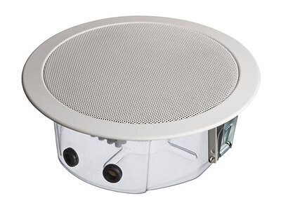 Ceiling speaker, 6 watts, RAL 9016, metal, with thermal fuse and ceramic block, certified EN 54-24, BS 5839 compliant, IP21C, 1438-CPR-0347 , DL-E 06-130/T-EN54 safe