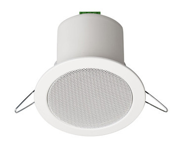 Ceiling speaker, 6 watts, RAL 9016, metal, with thermal fuse, certified EN 54-24, IP21C, 1438-CPR-0434, DL 06-77/T-EN54