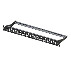 Cat6a patch panel, UTP, staggered type, 1U-24 port