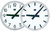 Slave Clock in-/outdoor, alu (RAL 7037), HH:MM, LED illum (230 VAC), A, Ø400, Single sided