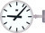 NTP Clock,  in-/outdoor, alu (RAL 7037), LED illum, 230 VAC, HH:MM, A, Ø400, Double sided. Wall- or ceiling mounting to be stated at order