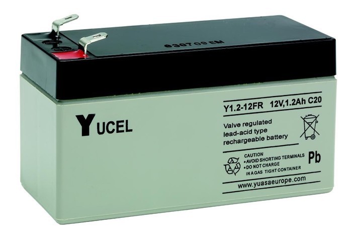 Yuasa aku 1,2Ah, 12V, YUCEL 1.2-12 BATTERY, 0.5kg