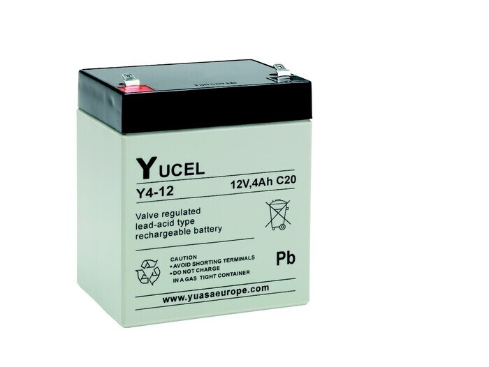 Yuasa aku 4Ah, 12V, YUVOLT 4-12 BATTERY, 1,5 kg (Tehase kastis 10tk)