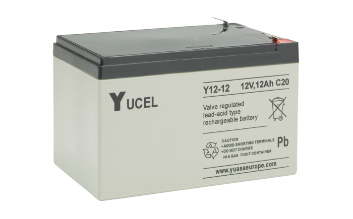 Yuasa aku 12Ah, 12V, YUCEL 12-12 BATTERY, 3,2 kg (Tehase kastis 5tk)