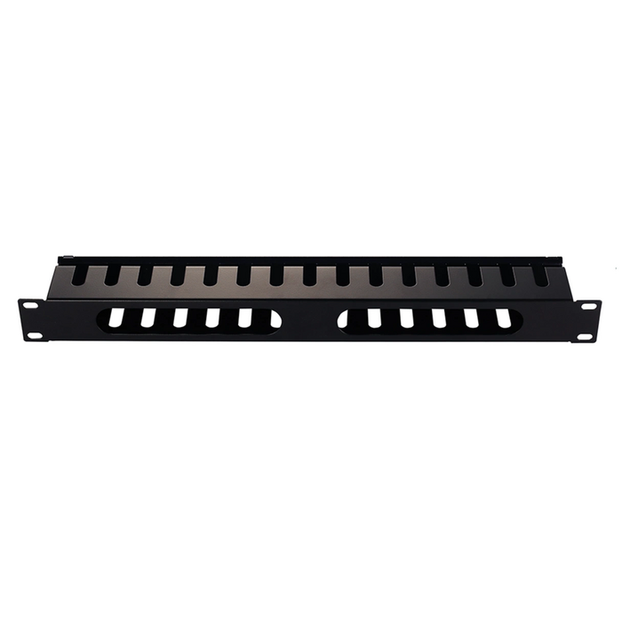 Cable management bar with cover 1U, metal