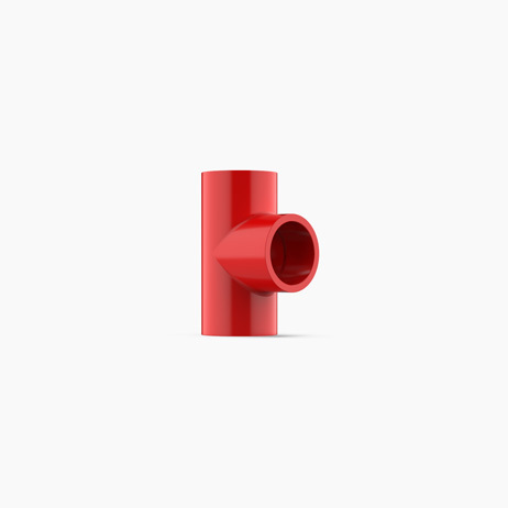 ABS 25/21mm "T", red, plastic