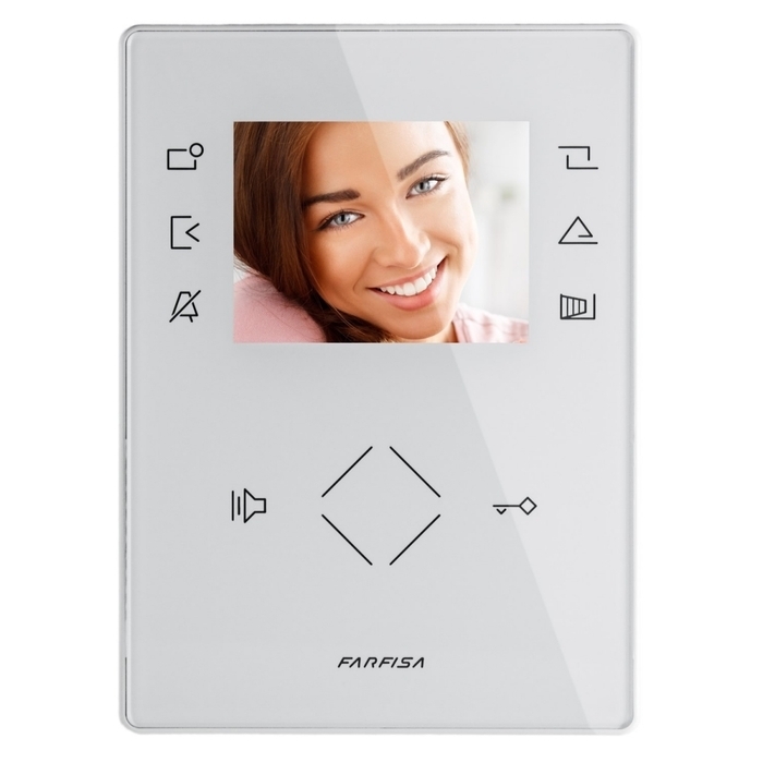 Videointercom with 3.5" LCD-TFT with OSD and soft touch buttons, white, ZH1262W