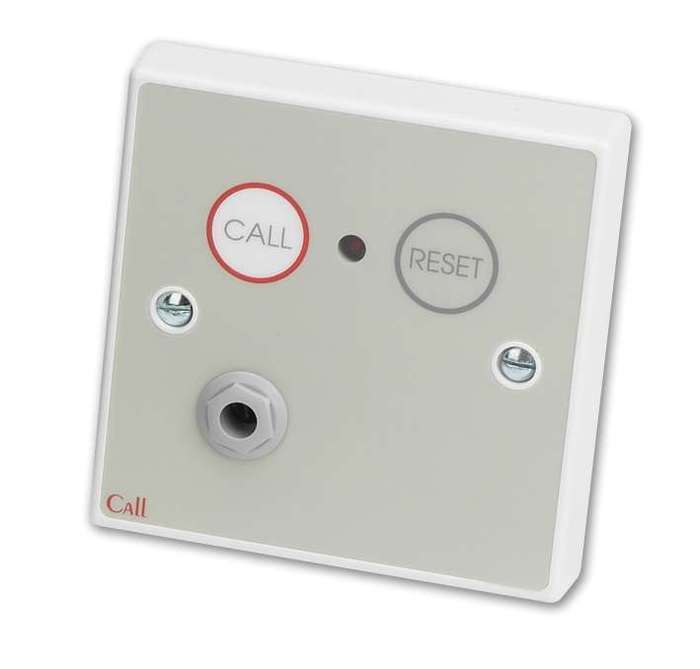 Standard call point, button reset, with remote socket