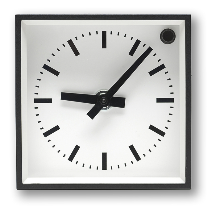 Slave Clock, steel 400x400, HH:MM, A, White, Single sided