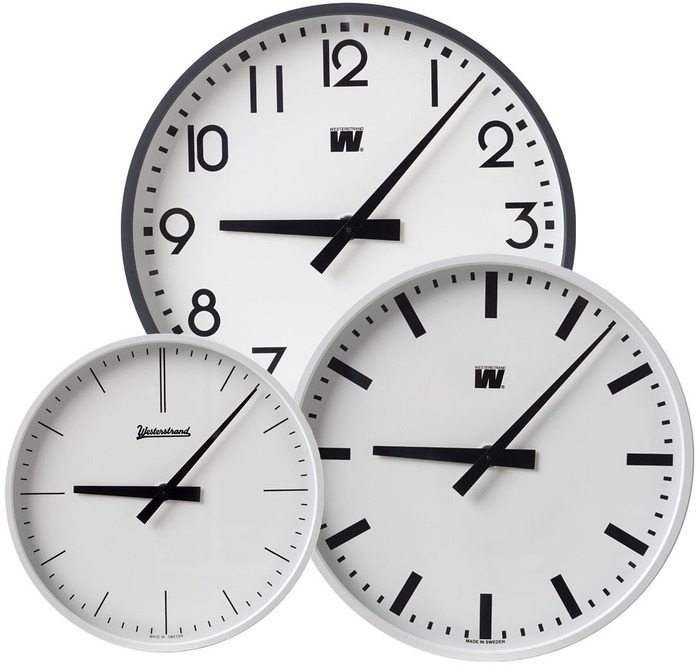 Slave Clock, plastic, HH:MM, H, Ø400, White, Single sided