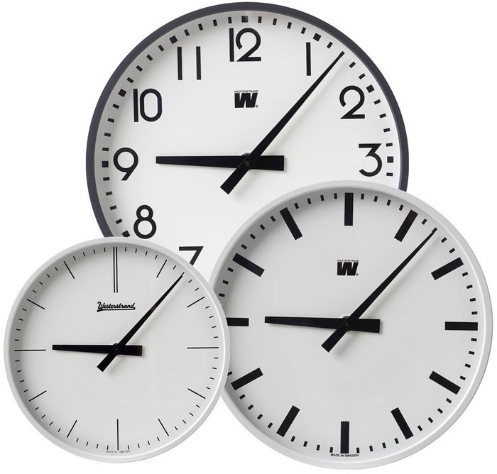 Slave Clock, plastic, HH:MM, Office, Ø230, White, Single sided
