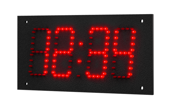 Digital IR clock RGB.HH:MM display, 10cm digit height, red diode,IP66