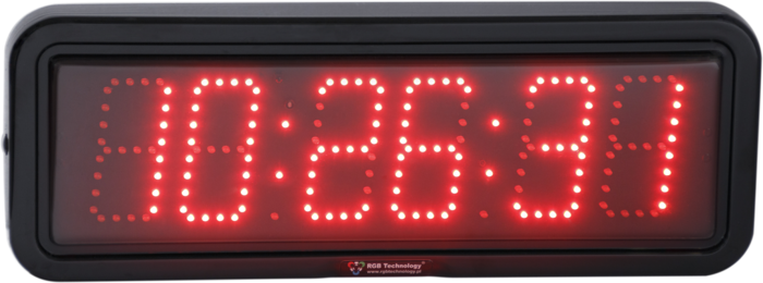 Digital NTP clock RGB.HH:MM:SS display, 20cm digit height, red diode,IP66, POE