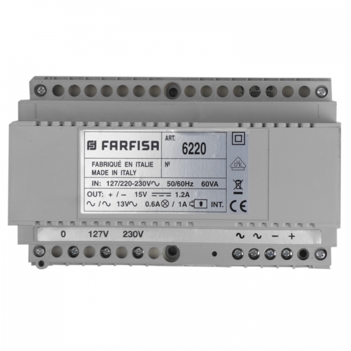 PRS6220. Toiteplokk 230VAC, 15VDC/13VAC väljundiga. DF6000 sarjale.