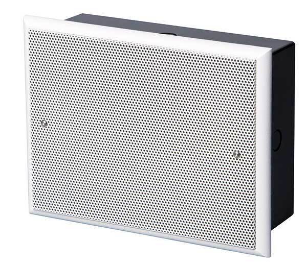 Flush mounted speaker, 6 watts, ABS, white, with plastic housing, thermal fuse, ceramic block, certified EN 54-24, BS 5839 compliant, IP21C, 1438-CPR-0270, WU 06-165/T-EN54