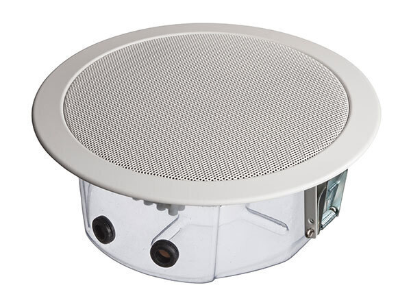 Ceiling speaker, 6 watts,  RAL 9016, metal, certified EN 54-24, BS 5839 compliant, IP21C, 1438-CPR-0347 , DL-E 06-165/T-EN54