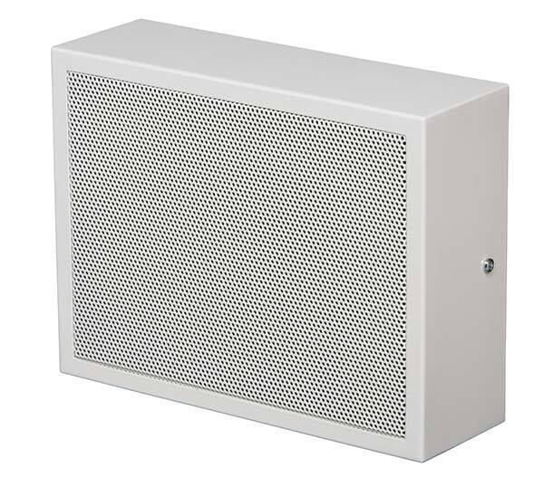 Pinnapealne kõlar 100V, kandliline, 10W, metallist, valge RAL9010, 1W/1m=93dB, 170Hz-23,5kHz, 252x192x81mm, IP21, vandaali kindel, EN54, WA 10-165/T Metal-EN54