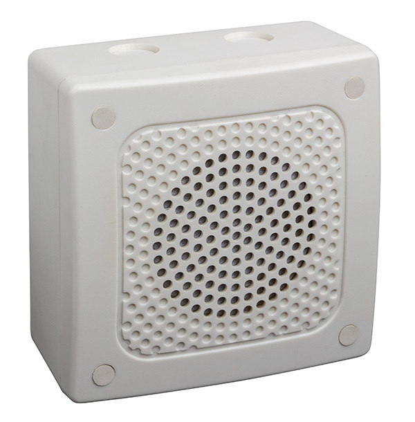 Wall speaker, ABS, UL94V0, 6 watts, RAL 9016, with thermal fuse and ceramic block,  certified EN 54-24, IP21C, 1438-CPR-0683, WA 06-77/T-EN54
