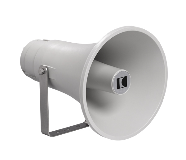 Horn speaker, 30 watts (100V & 20ohms), RAL 7035, ABS, with thermal fuse and ceramic block, certified EN 54-24, BS 5839 compliant, IP66, 1438-CPR-0242, DK 30/T-EN54-PG