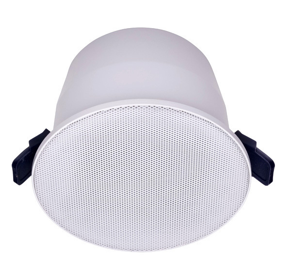 Ceiling speaker, 6 watts, RAL 9016, metal, with firedome and WAGO-connector 221, certified EN 54-24, IP54, 1438-CPR-XXXX, DL-SE 06-100/T-EN54