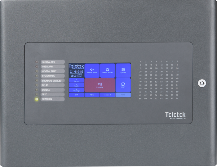 "Repeater fire alarm panel, supports iRIS4 (1-4) L panel; up to 64 panels and repeaters in a network; Metal Housing; "