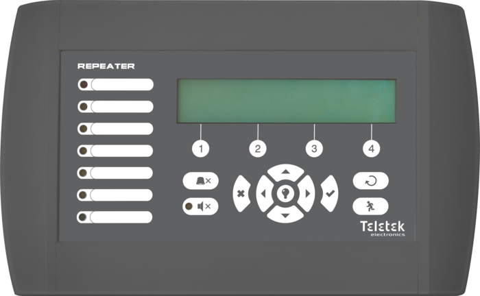 Repeater panel for IRIS/SIMPO, LCD, RS485, 24VDC/110mA, grey