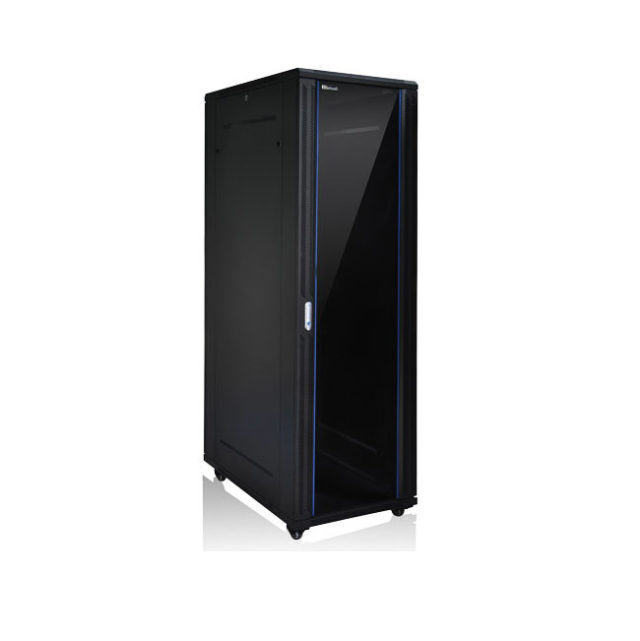 42U, Floor, 600x600, H=2055mm, glassdoor, black(RAL9005); 0,443m3, LinkSide